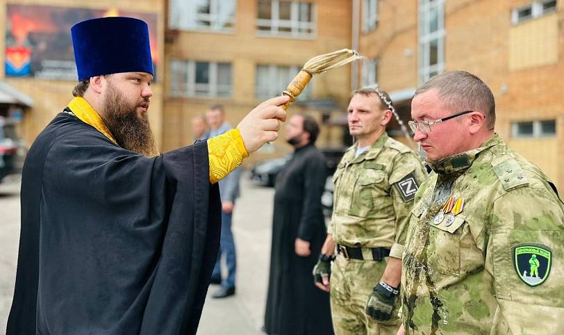 Освящение техники для воинов-павловопосадцев перед отправкой в зону СВО
