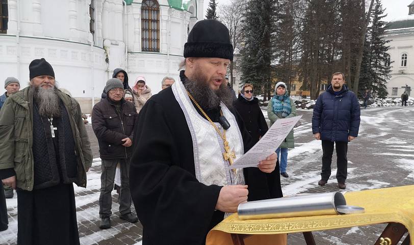 Закладка памятников священномученику Кукше и преподобномученику Никону Печерским в Николо-Берлюковской Пустыни